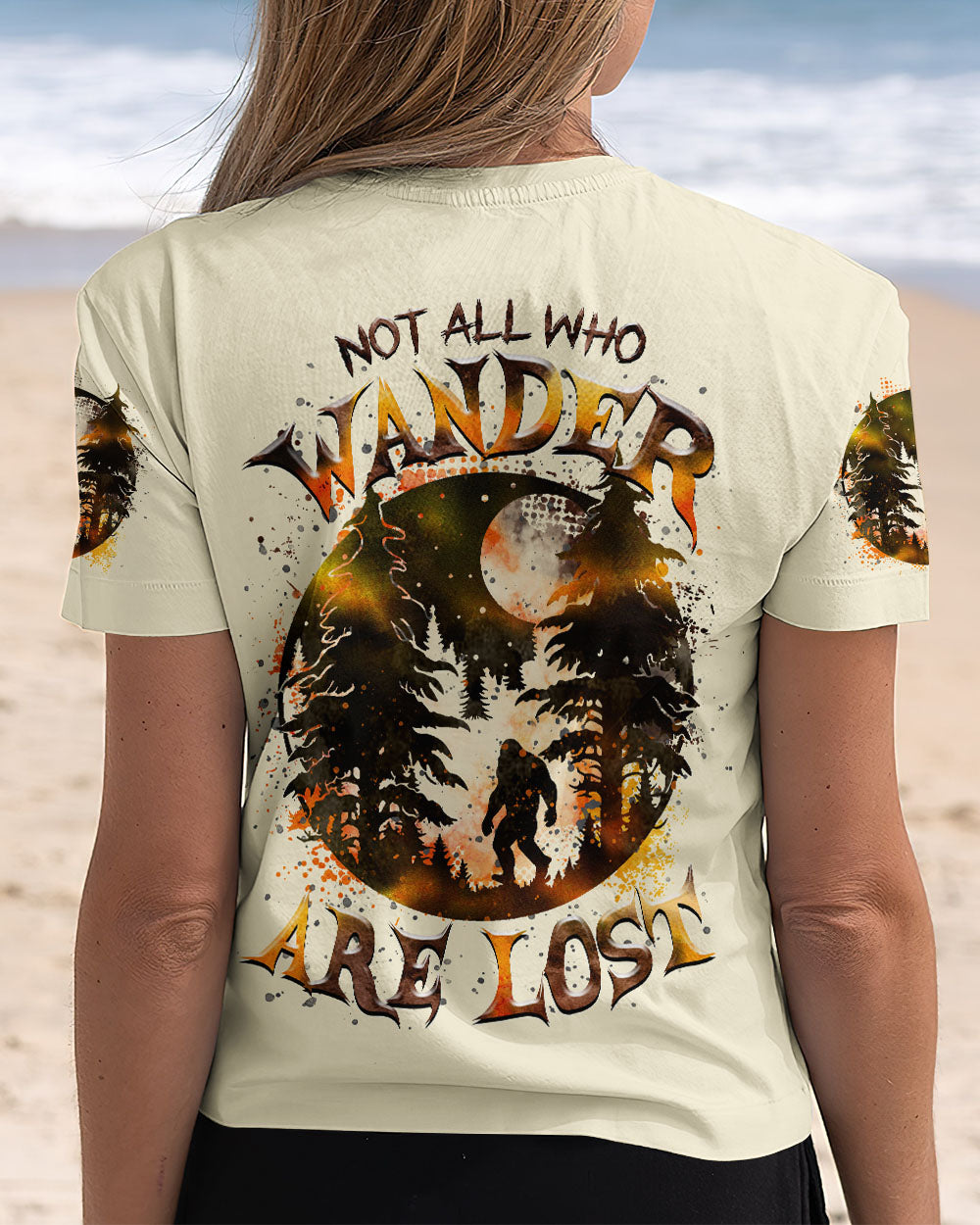 BLISSCORNERS NOT ALL WHO WANDER ARE LOST BIGFOOT MOON ALL OVER PRINT