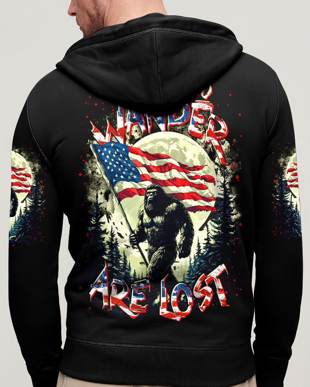 BLISSCORNERS NOT ALL WHO WANDER ARE LOST BIGFOOT ALL OVER PRINT