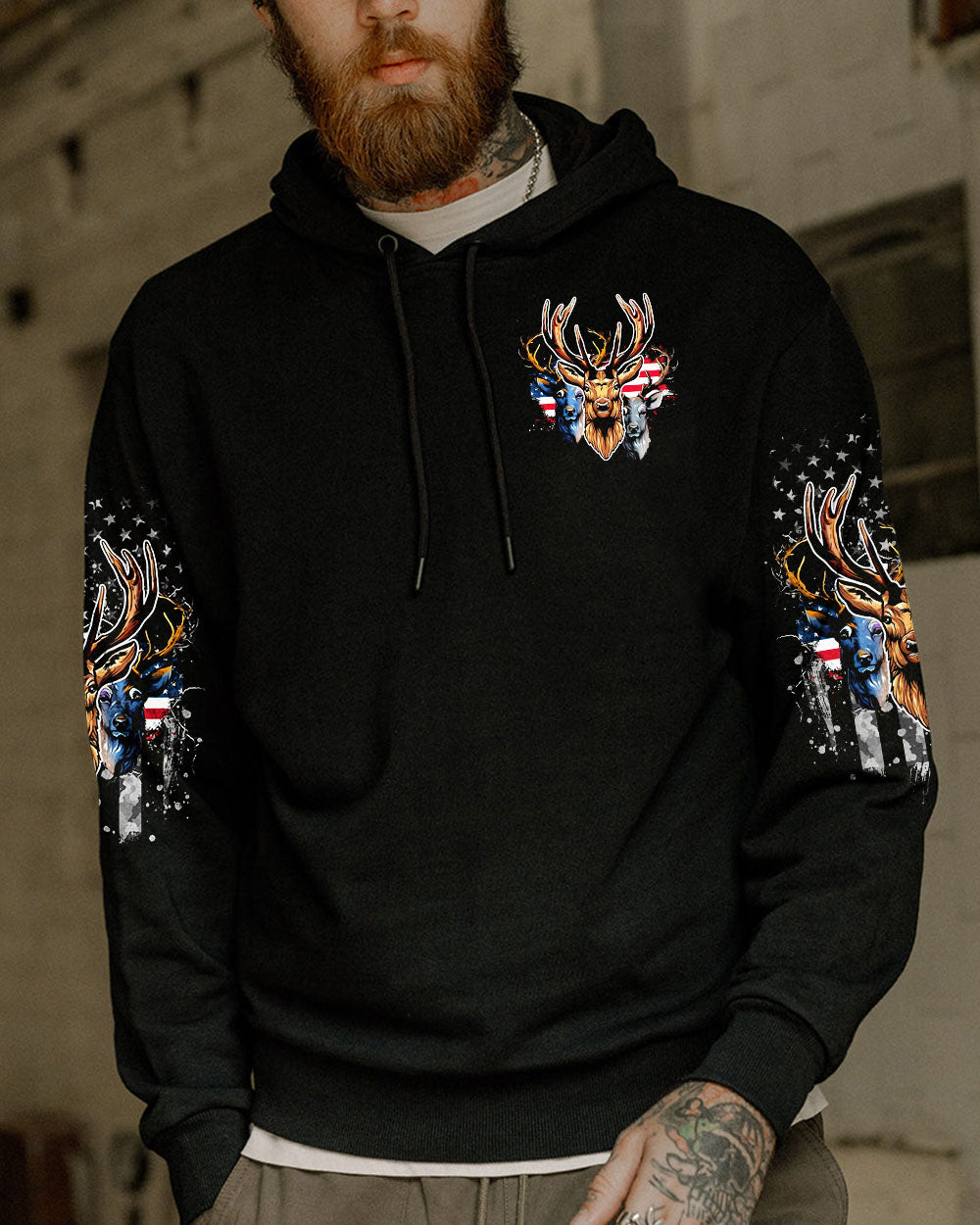 BLISSCORNERS NO BRAGGING UNTIL YOU'RE DRAGGING HUNTING ALL OVER PRINT