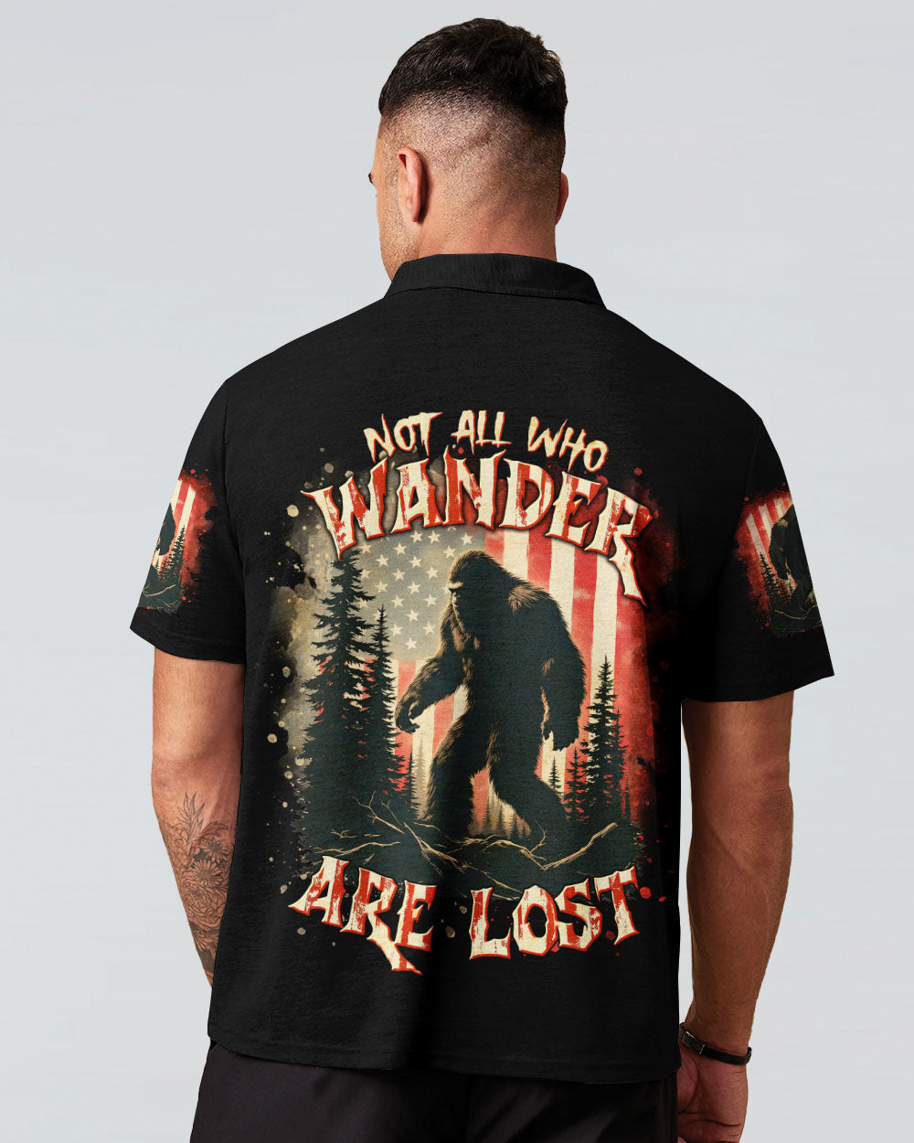 BLISSCORNERS NOT ALL WHO WANDER ARE LOST BIGFOOT ALL OVER PRINT