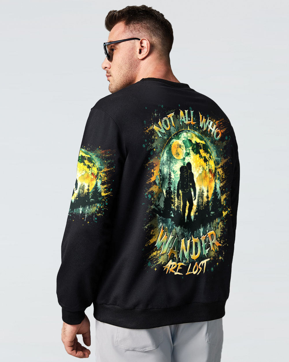 BLISSCORNERS NOT ALL WHO WANDER ARE LOST BIGFOOT ALL OVER PRINT