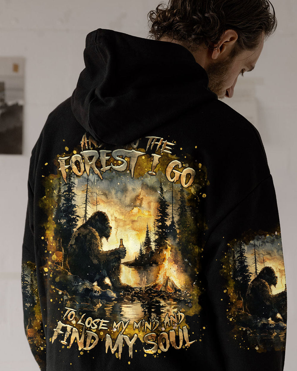 BLISSCORNERS AND INTO THE FOREST I GO BIGFOOT ALL OVER PRINT