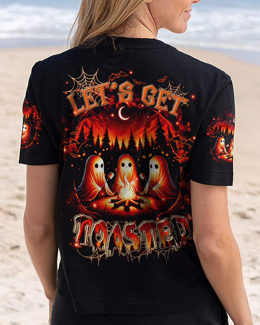 BLISSCORNERS LET'S GET TOASTED BOOS HALLOWEEN ALL OVER PRINT