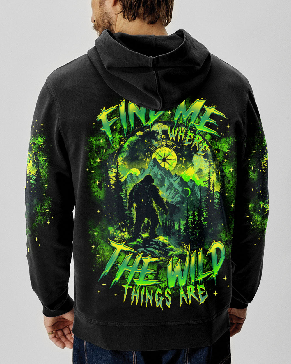 BLISSCORNERS FIND ME WHERE THE WILD THINGS ARE BIGFOOT ALL OVER PRINT