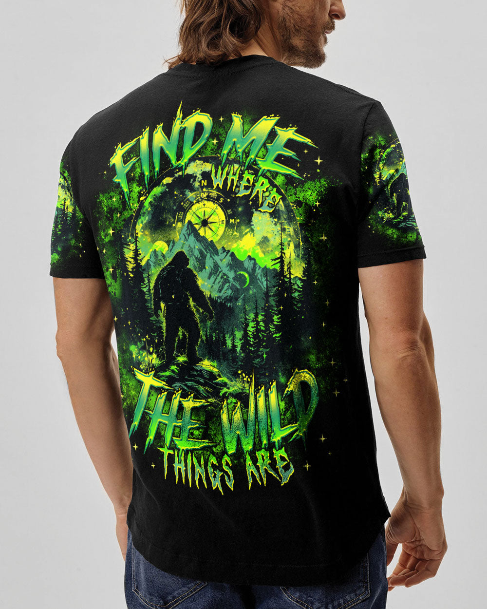 BLISSCORNERS FIND ME WHERE THE WILD THINGS ARE BIGFOOT ALL OVER PRINT