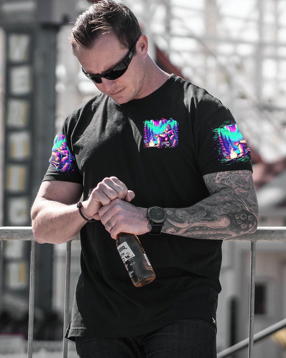 BLISSCORNERS CAMPFIRE HEALS EVERYTHING BIGFOOT ALL OVER PRINT