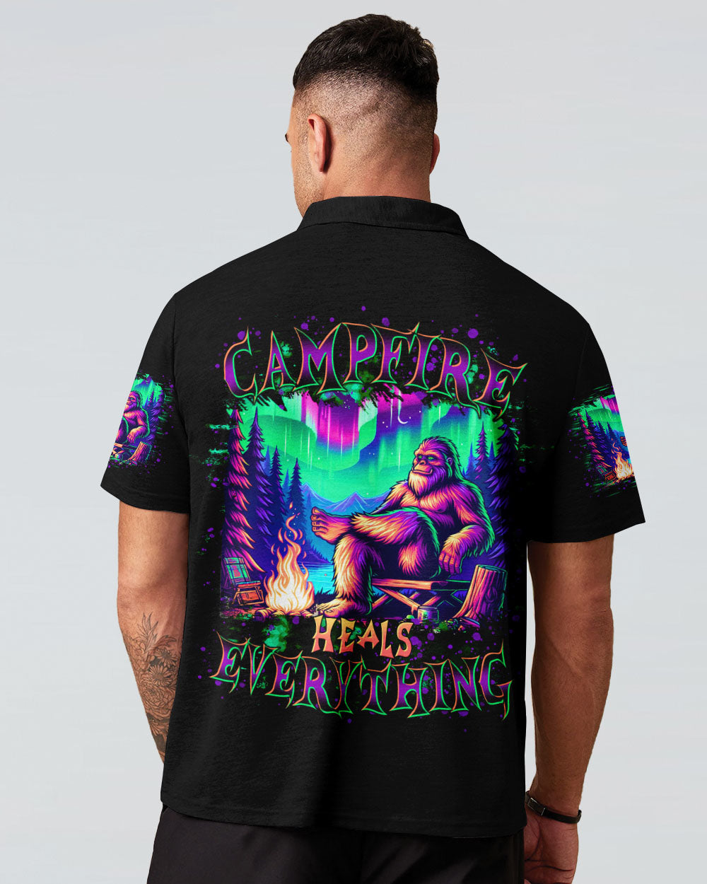 BLISSCORNERS CAMPFIRE HEALS EVERYTHING BIGFOOT ALL OVER PRINT