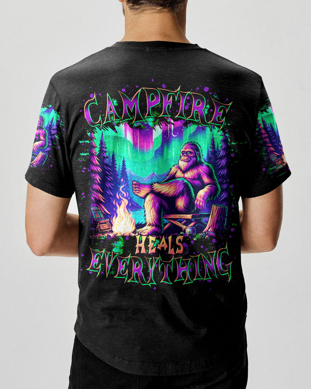 BLISSCORNERS CAMPFIRE HEALS EVERYTHING BIGFOOT ALL OVER PRINT