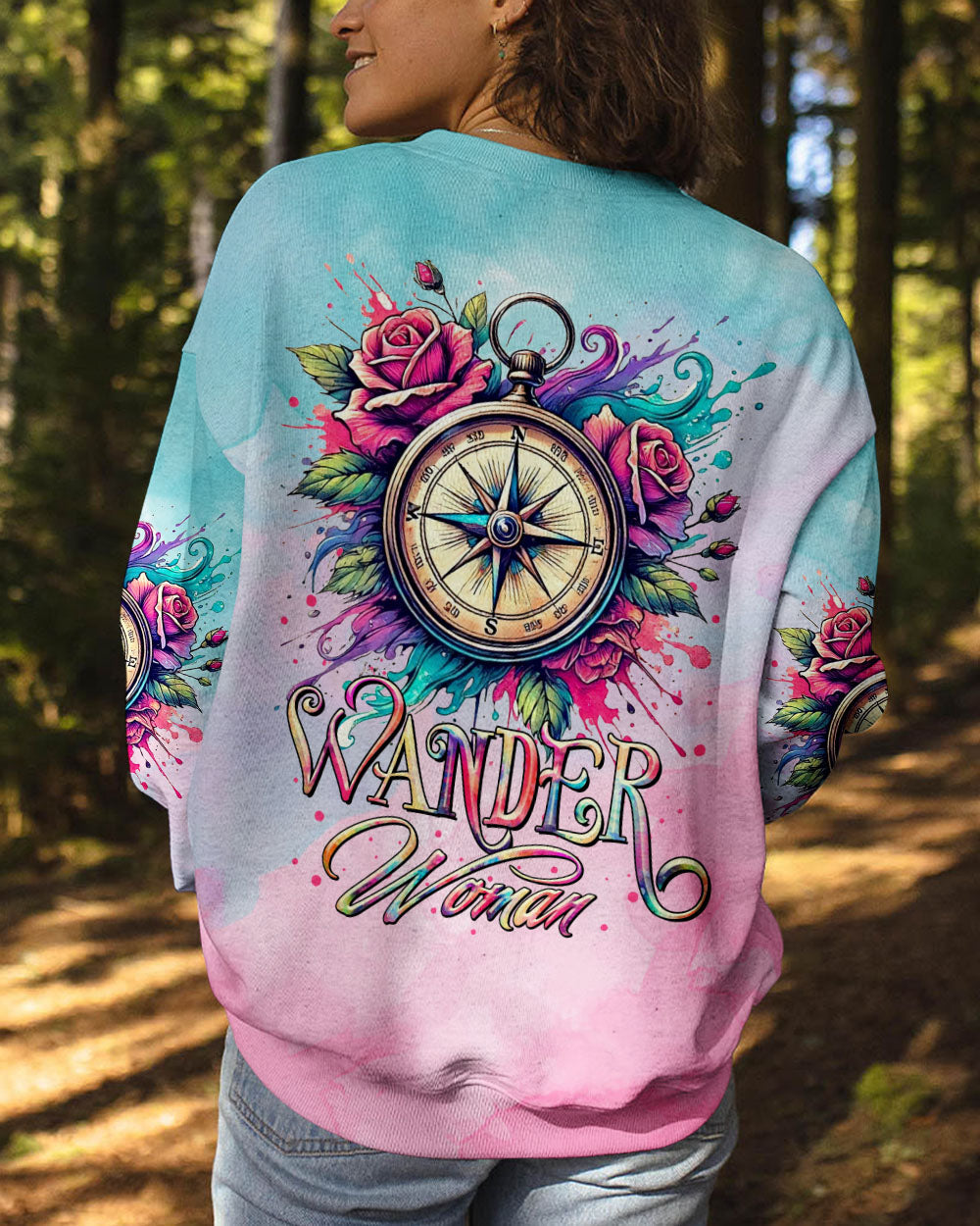 BLISSCORNERS WANDER WOMAN FLORAL COMPASS ALL OVER PRINT