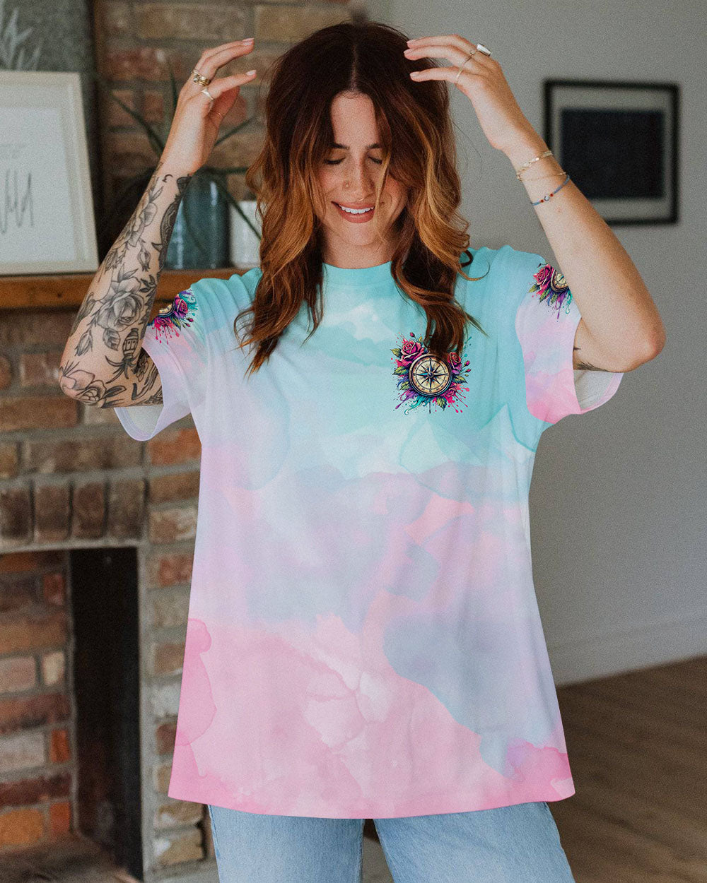 BLISSCORNERS WANDER WOMAN FLORAL COMPASS ALL OVER PRINT