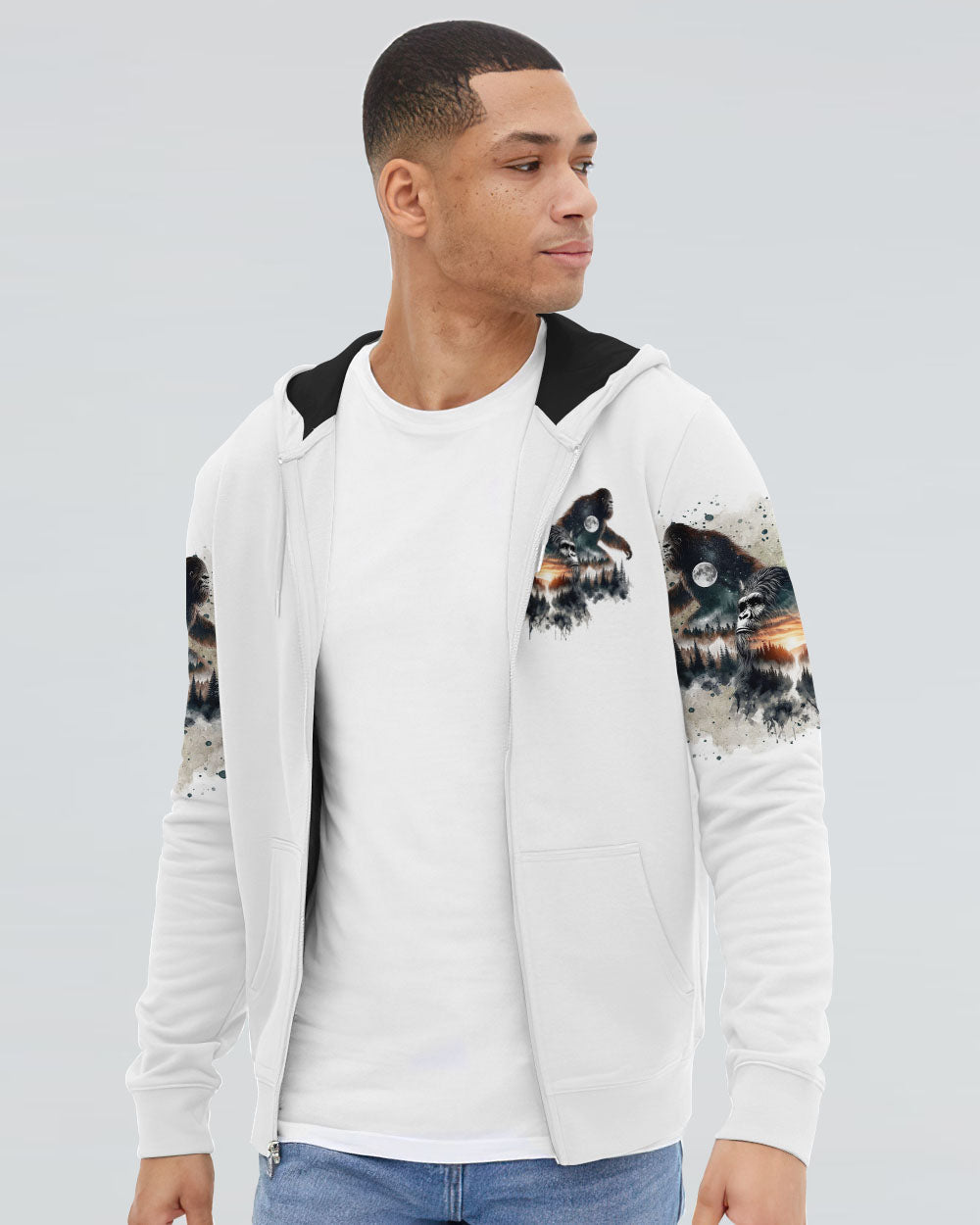 BLISSCORNERS AND INTO THE FOREST I GO BIGFOOT ALL OVER PRINT