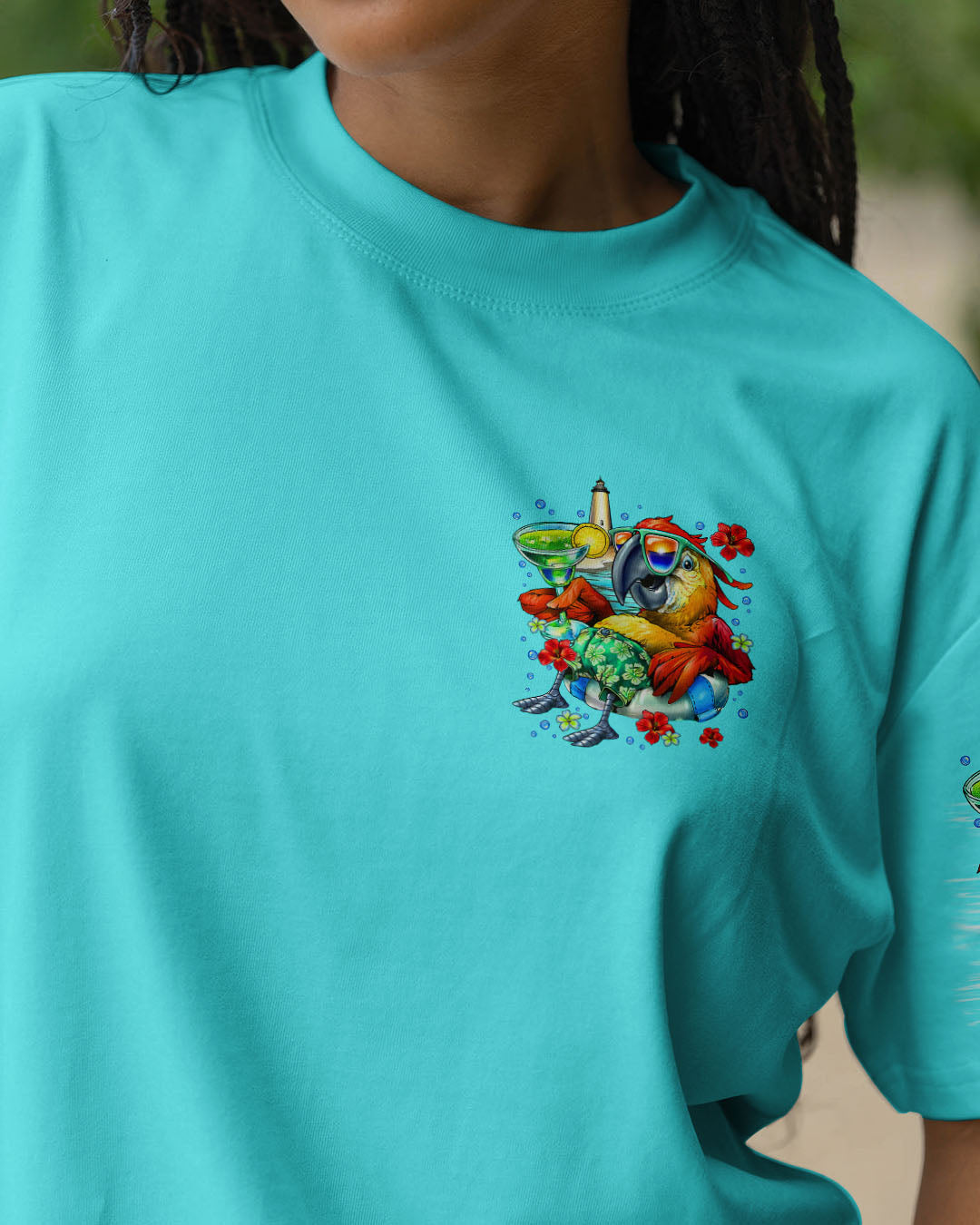 BLISSCORNERS I'M ON ISLAND TIME PARROT ALL OVER PRINT