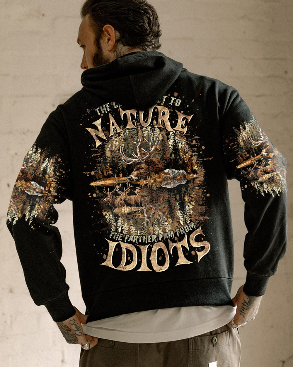 BLISSCORNERS THE CLOSER I GET TO NATURE DEER HUNTING ALL OVER PRINT - TLTR1511242