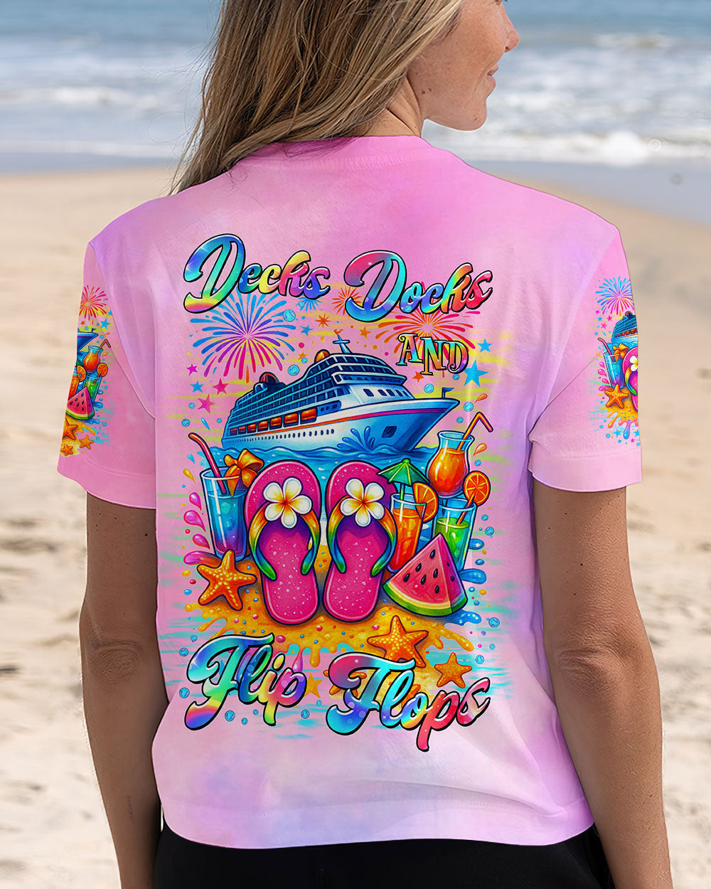 BLISSCORNERS DECKS DOCKS AND FLIP FLOPS CRUISE ALL OVER PRINT