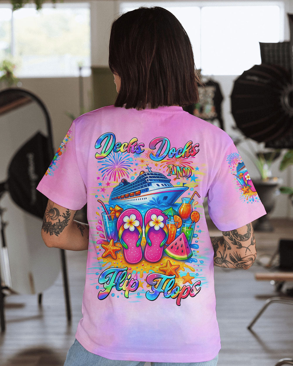 BLISSCORNERS DECKS DOCKS AND FLIP FLOPS CRUISE ALL OVER PRINT