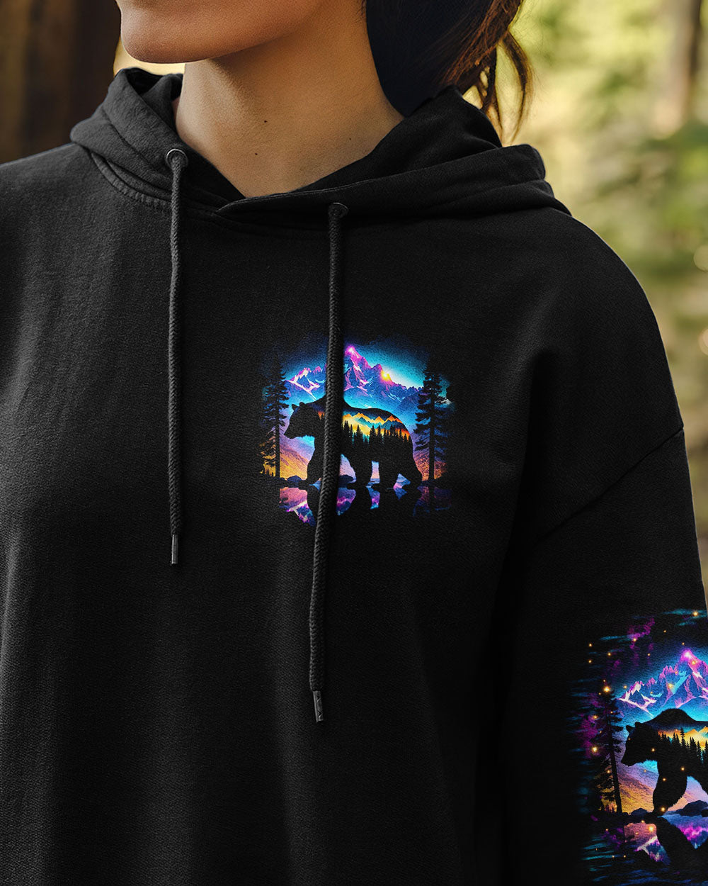 BLISSCORNERS NOT ALL WHO WANDER ARE LOST BEAR COLORFUL ALL OVER PRINT