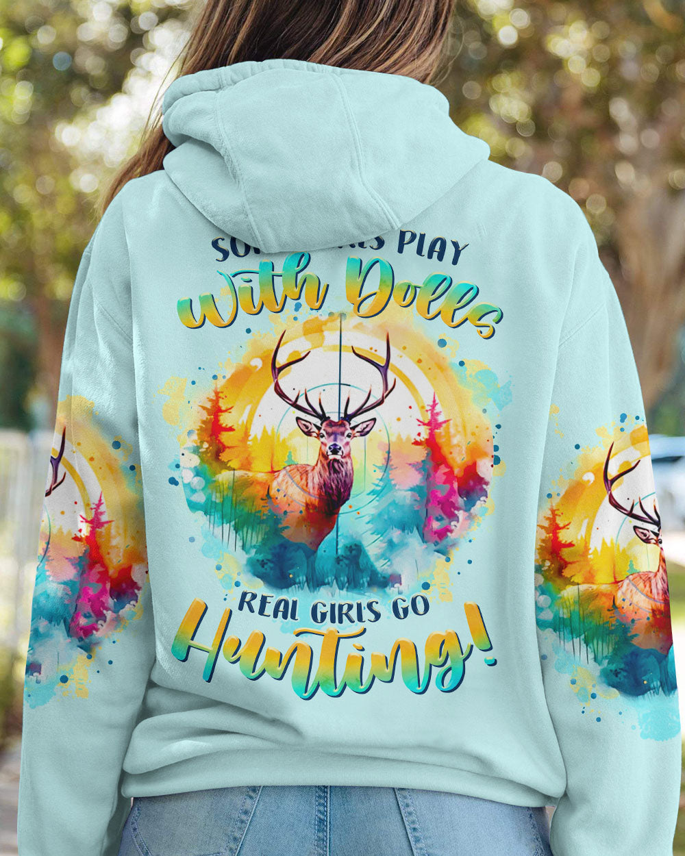 BLISSCORNERS REAL GIRLS GO HUNTING DEER ALL OVER PRINT