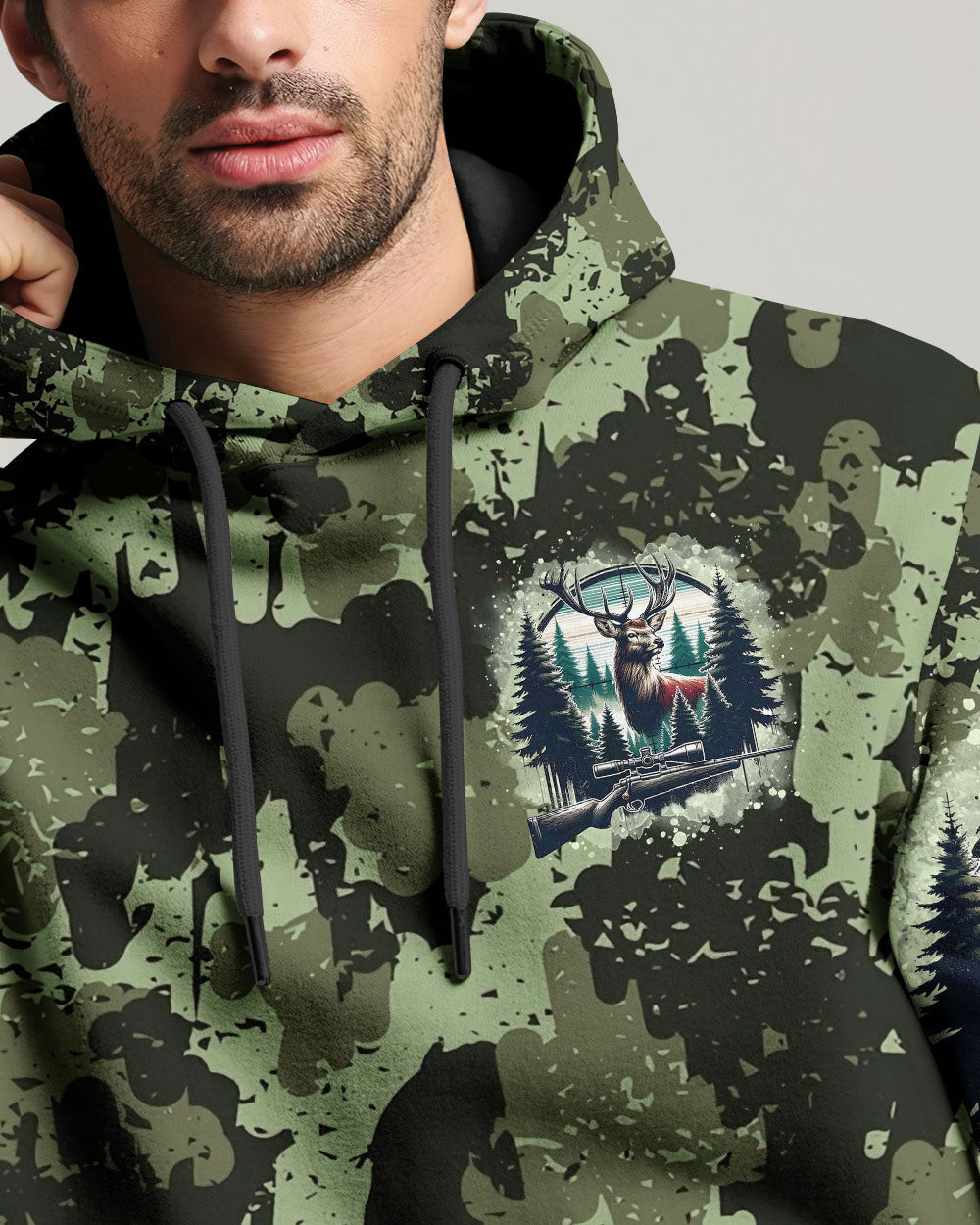 BLISSCORNERS NO BRAGGING UNTIL YOU'RE DRAGGING DEER HUNTING ALL OVER PRINT