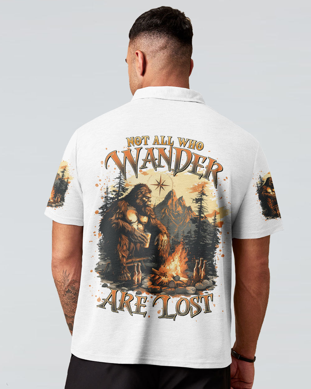 BLISSCORNERS NOT ALL WHO WANDER ARE LOST BIGFOOT ALL OVER PRINT