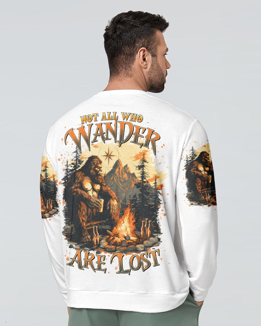 BLISSCORNERS NOT ALL WHO WANDER ARE LOST BIGFOOT ALL OVER PRINT