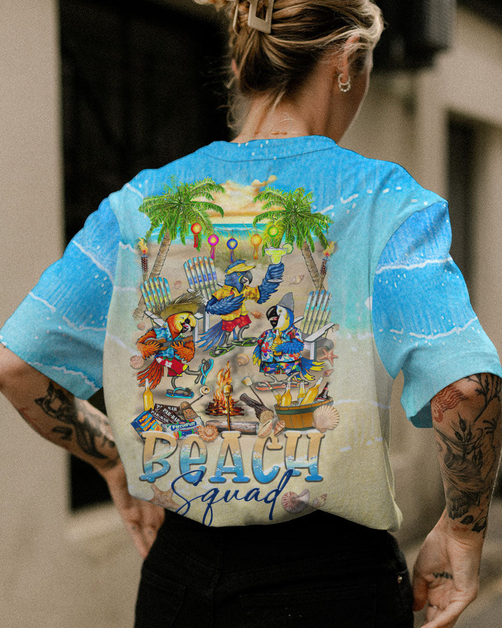 BLISSCORNERS BEACH SQUAD PARROT ALL OVER PRINT