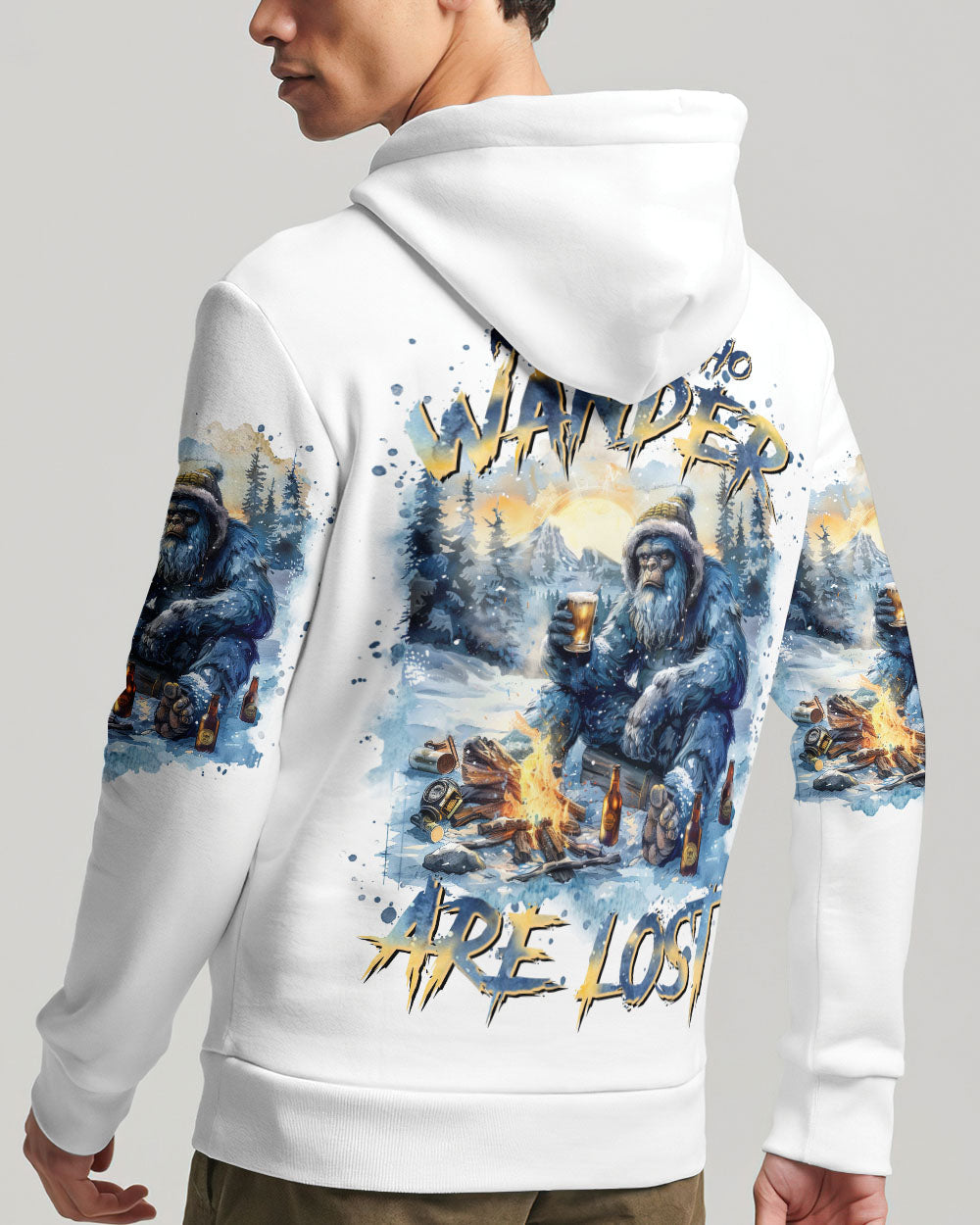 BLISSCORNERS NOT ALL WHO WANDER ARE LOST BIGFOOT ALL OVER PRINT