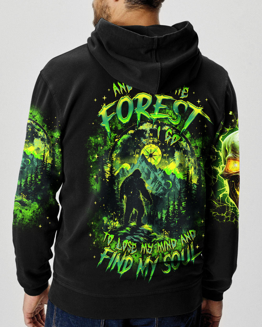 BLISSCORNERS AND INTO THE FOREST I GO BIGFOOT ALL OVER PRINT