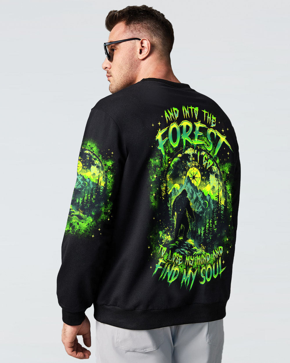 BLISSCORNERS AND INTO THE FOREST I GO BIGFOOT ALL OVER PRINT