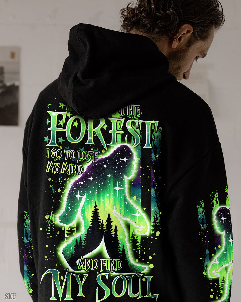 BLISSCORNERS AND INTO THE FOREST I GO BIGFOOT ALL OVER PRINT