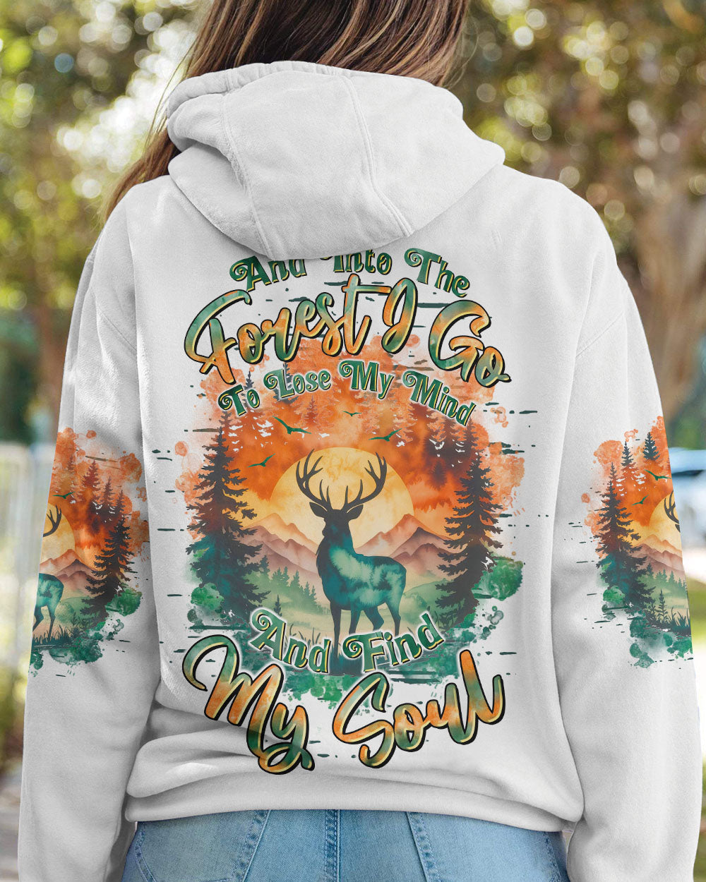 BLISSCORNERS AND INTO THE FOREST I GO DEER ALL OVER PRINT