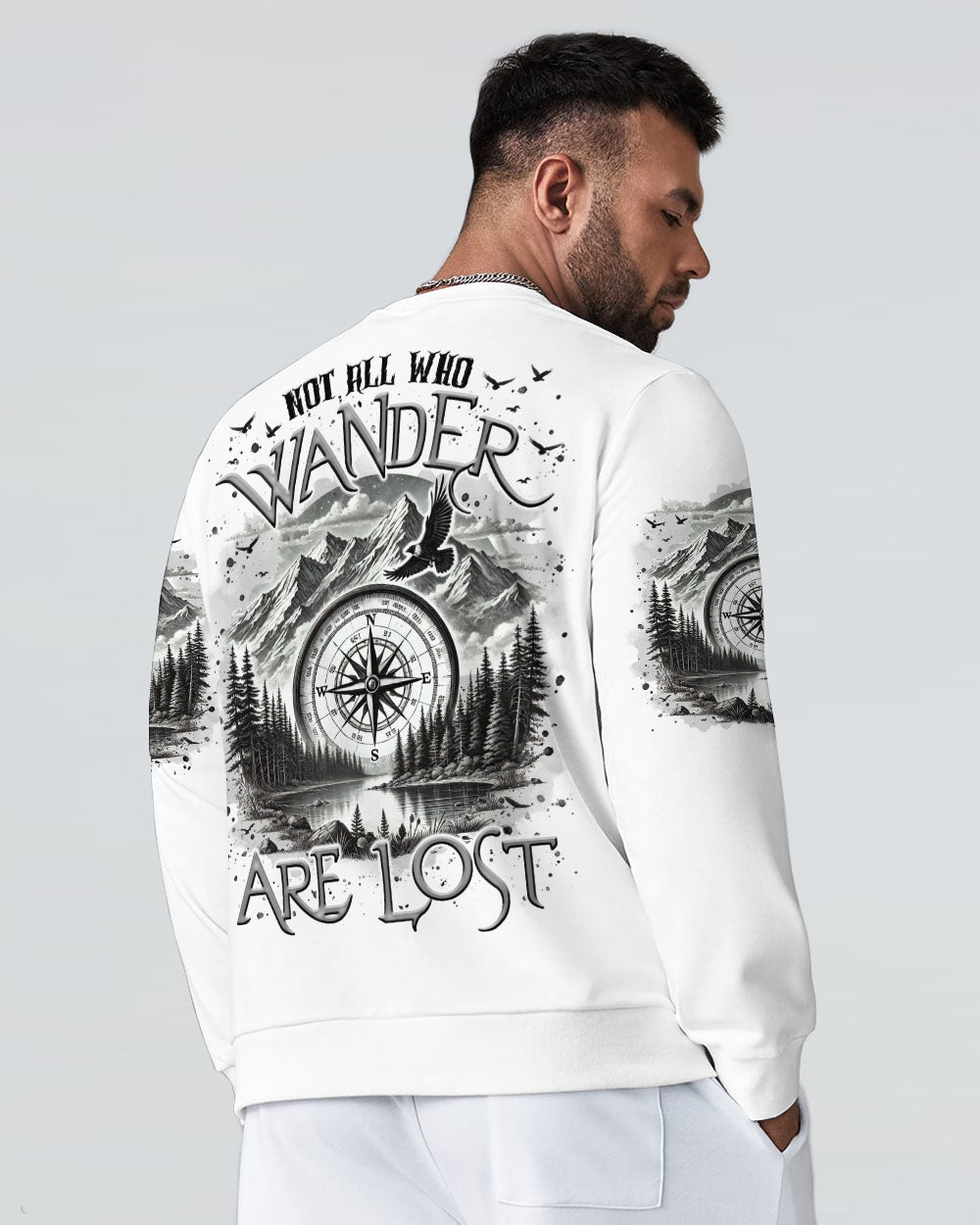 BLISSCORNERS NOT ALL WHO WANDER ARE LOST COMPASS ALL OVER PRINT