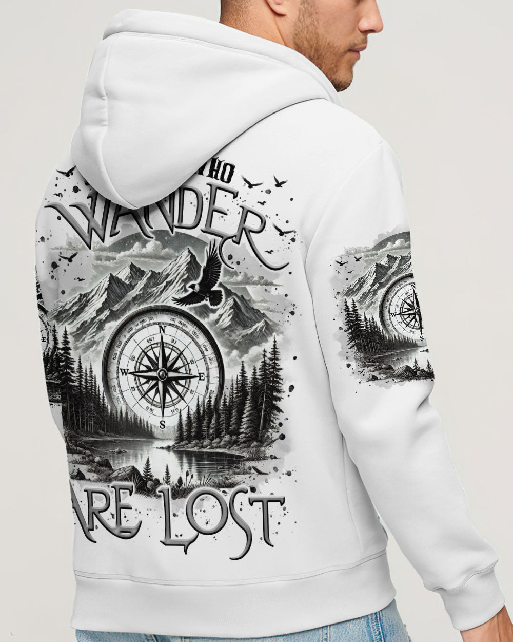 BLISSCORNERS NOT ALL WHO WANDER ARE LOST COMPASS ALL OVER PRINT