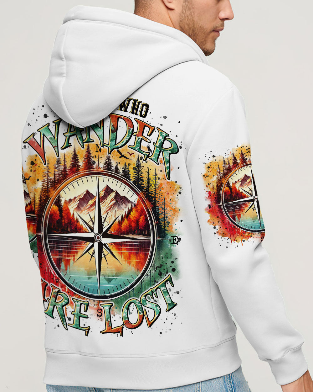 BLISSCORNERS NOT ALL WHO WANDER ARE LOST COMPASS ALL OVER PRINT