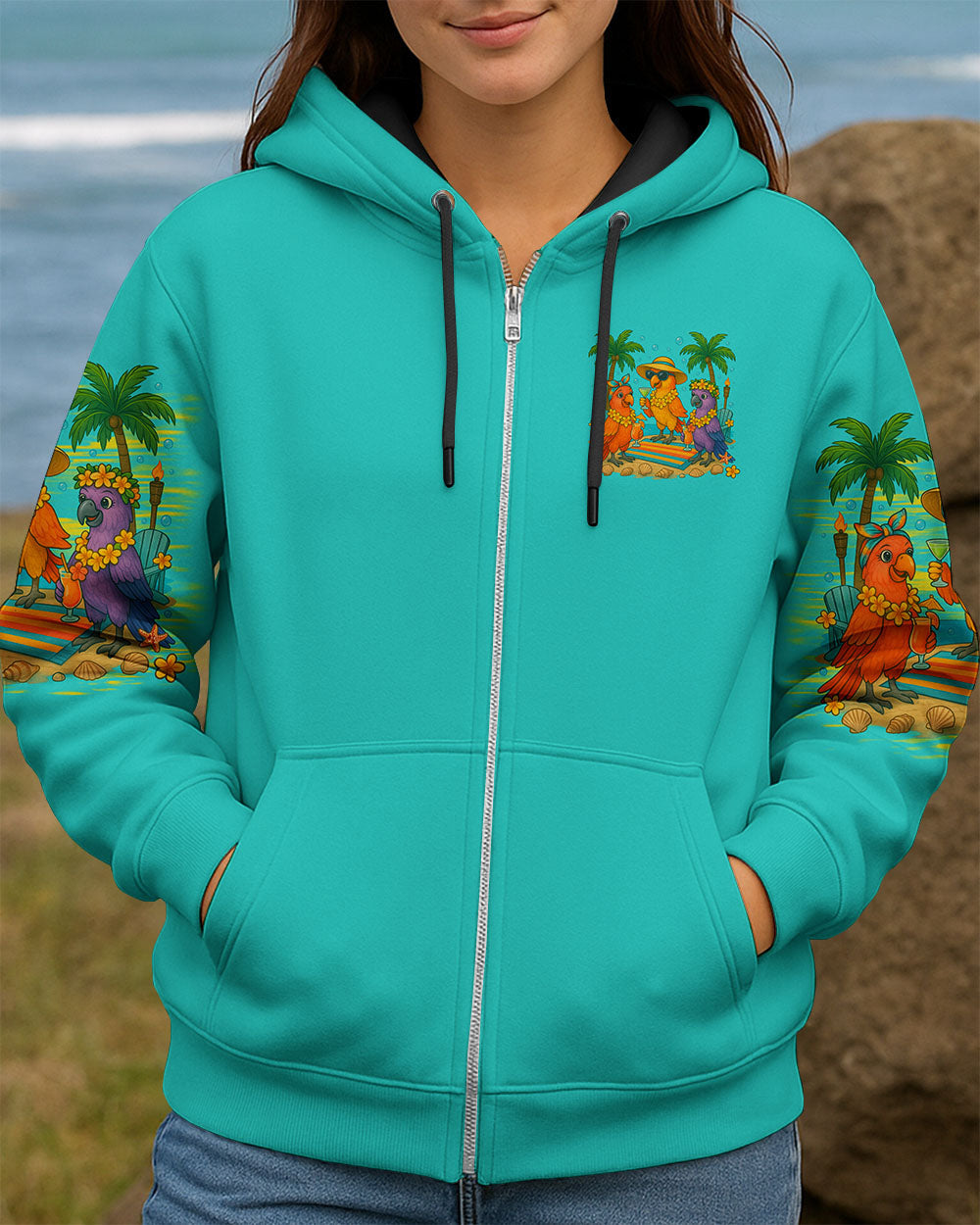 BLISSCORNERS BEACHES BOOZE BESTIES PARROT ALL OVER PRINT