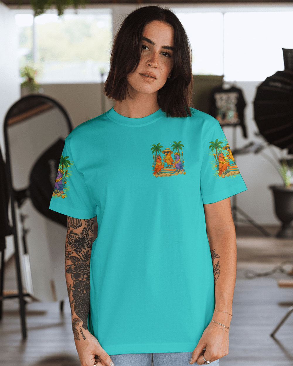 BLISSCORNERS BEACHES BOOZE BESTIES PARROT ALL OVER PRINT