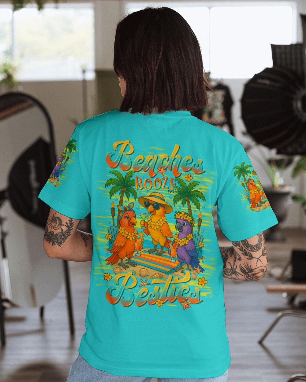 BLISSCORNERS BEACHES BOOZE BESTIES PARROT ALL OVER PRINT