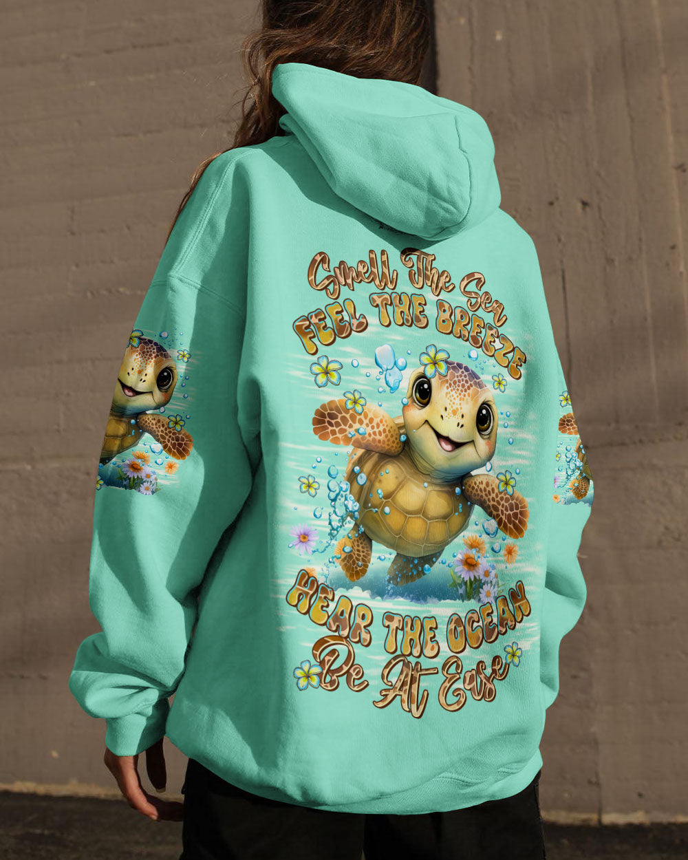 BLISSCORNERS SMELL THE SEA FEEL THE BREEZE TURTLE ALL OVER PRINT