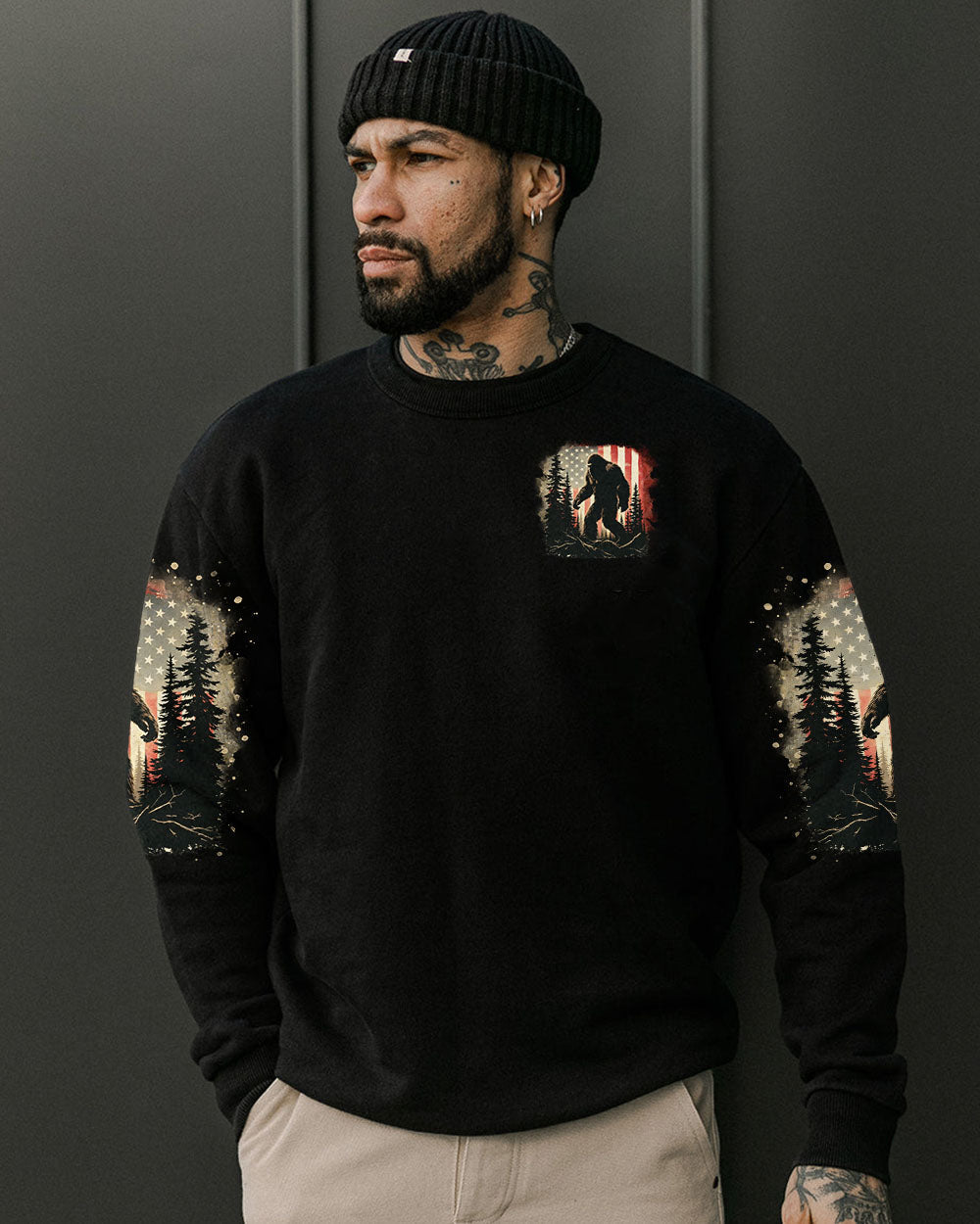 BLISSCORNERS AND INTO THE FOREST I GO BIGFOOT ALL OVER PRINT