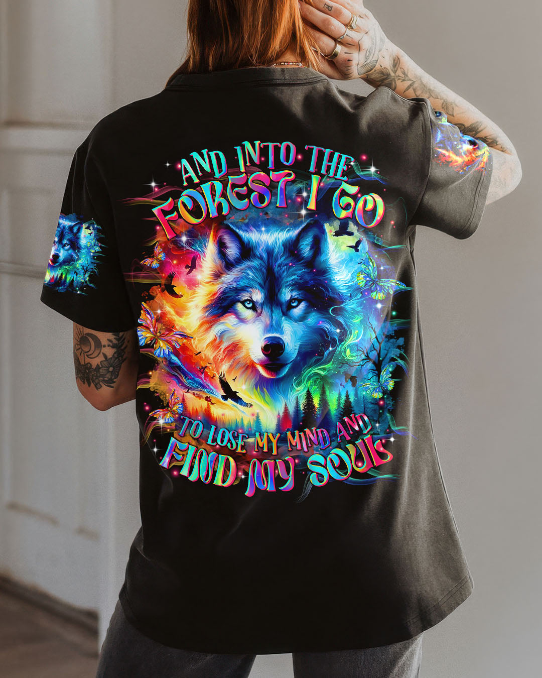 BLISSCORNERS AND INTO THE FOREST I GO WOLF ALL OVER PRINT