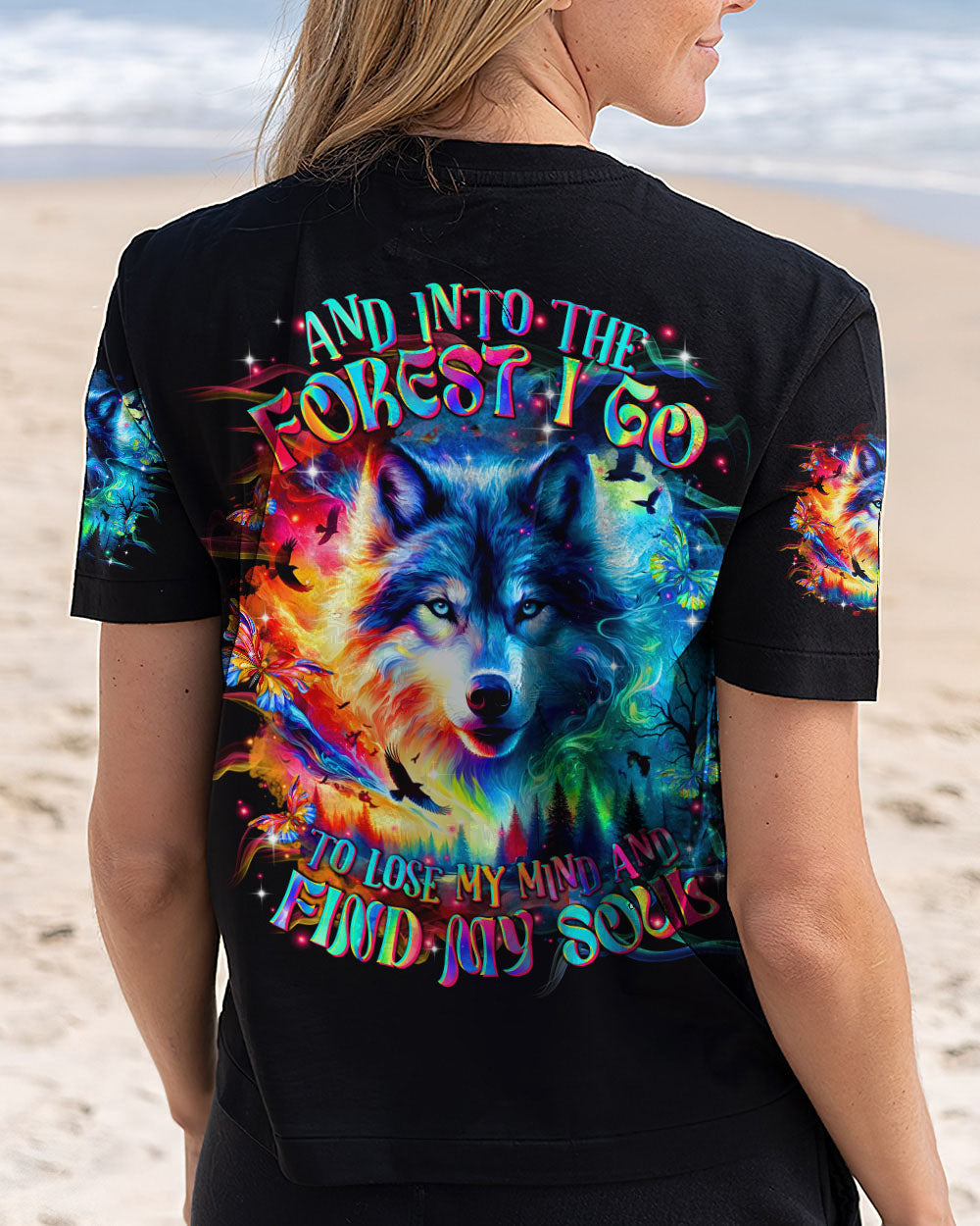 BLISSCORNERS AND INTO THE FOREST I GO WOLF ALL OVER PRINT