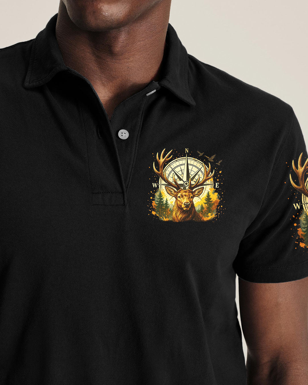 BLISSCORNERS NOT ALL WHO WANDER ARE LOST DEER COMPASS ALL OVER PRINT