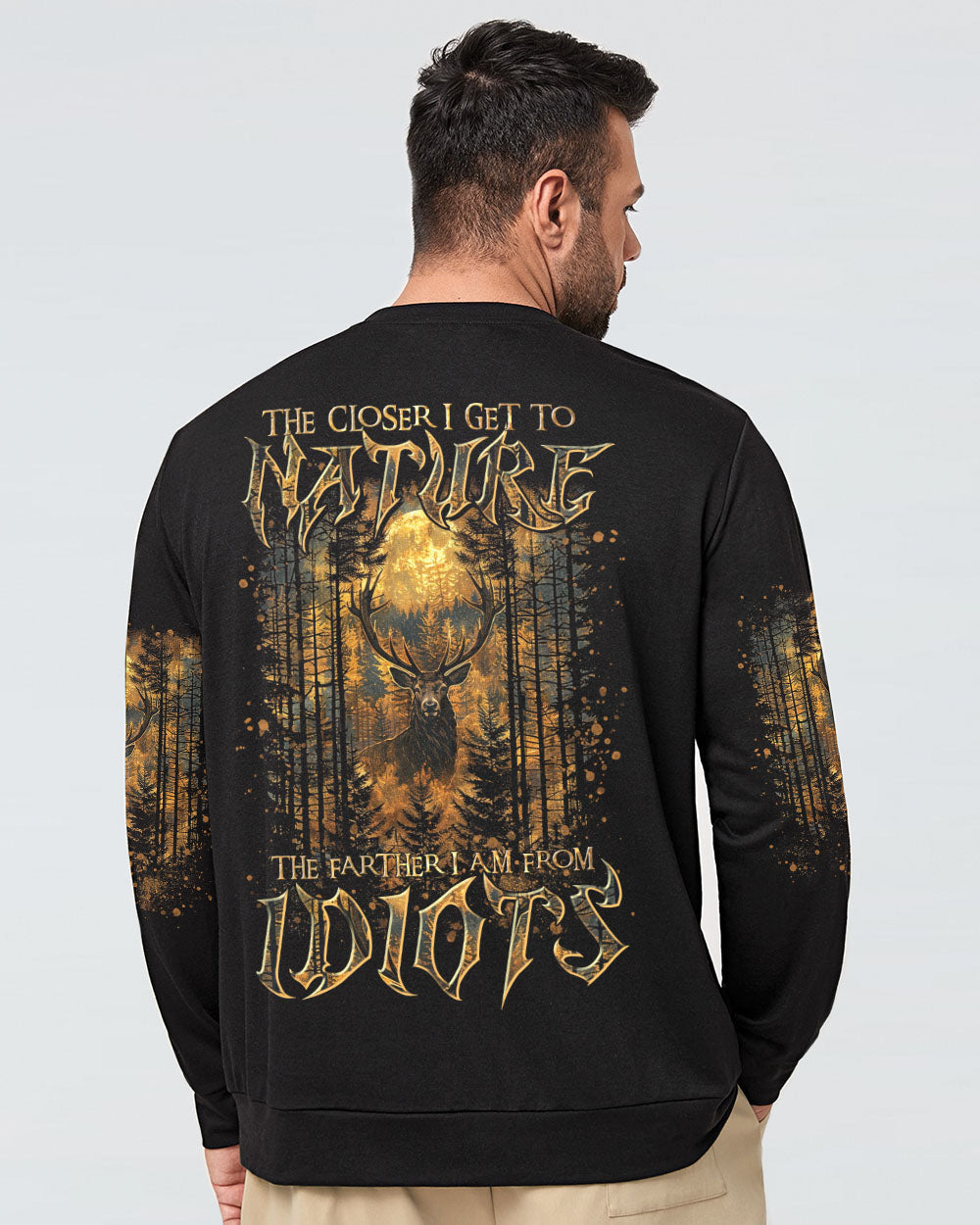 BLISSCORNERS THE CLOSER I GET TO NATURE DEER HUNTING ALL OVER PRINT