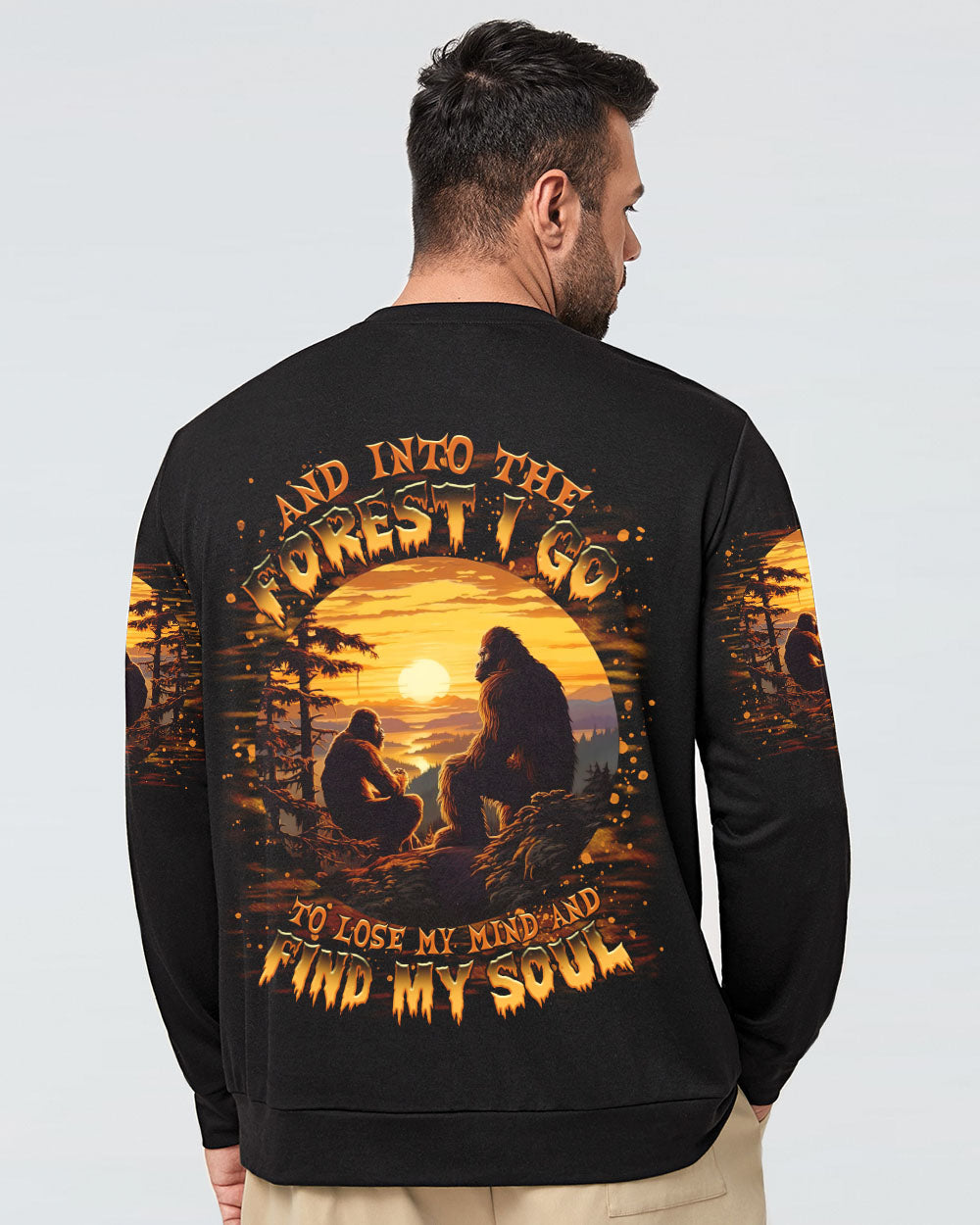 BLISSCORNERS AND INTO THE FOREST I GO BIGFOOT ALL OVER PRINT