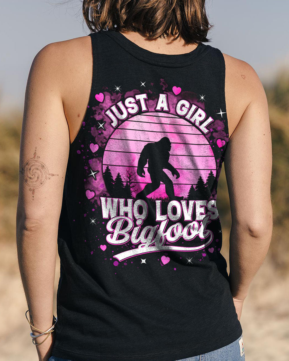 BLISSCORNERS JUST A GIRL WHO LOVES BIGFOOT ALL OVER PRINT