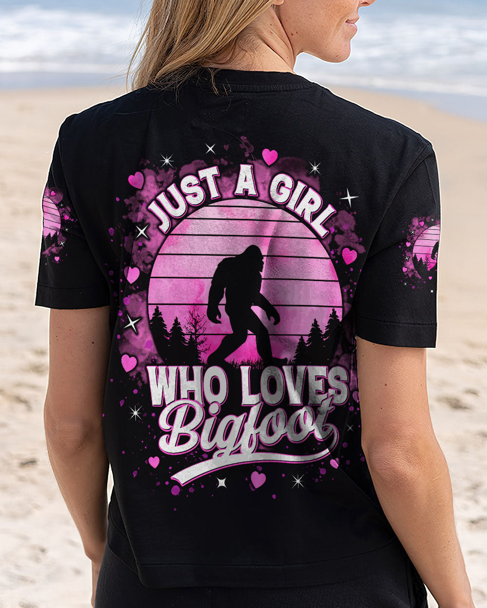 BLISSCORNERS JUST A GIRL WHO LOVES BIGFOOT ALL OVER PRINT