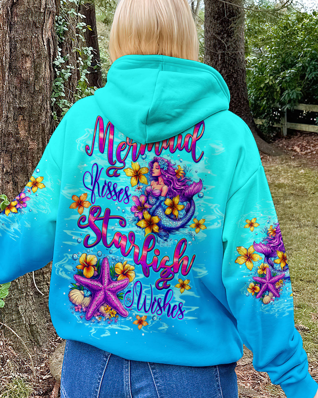BLISSCORNERS MERMAID KISSES STARFISH WISHES ALL OVER PRINT