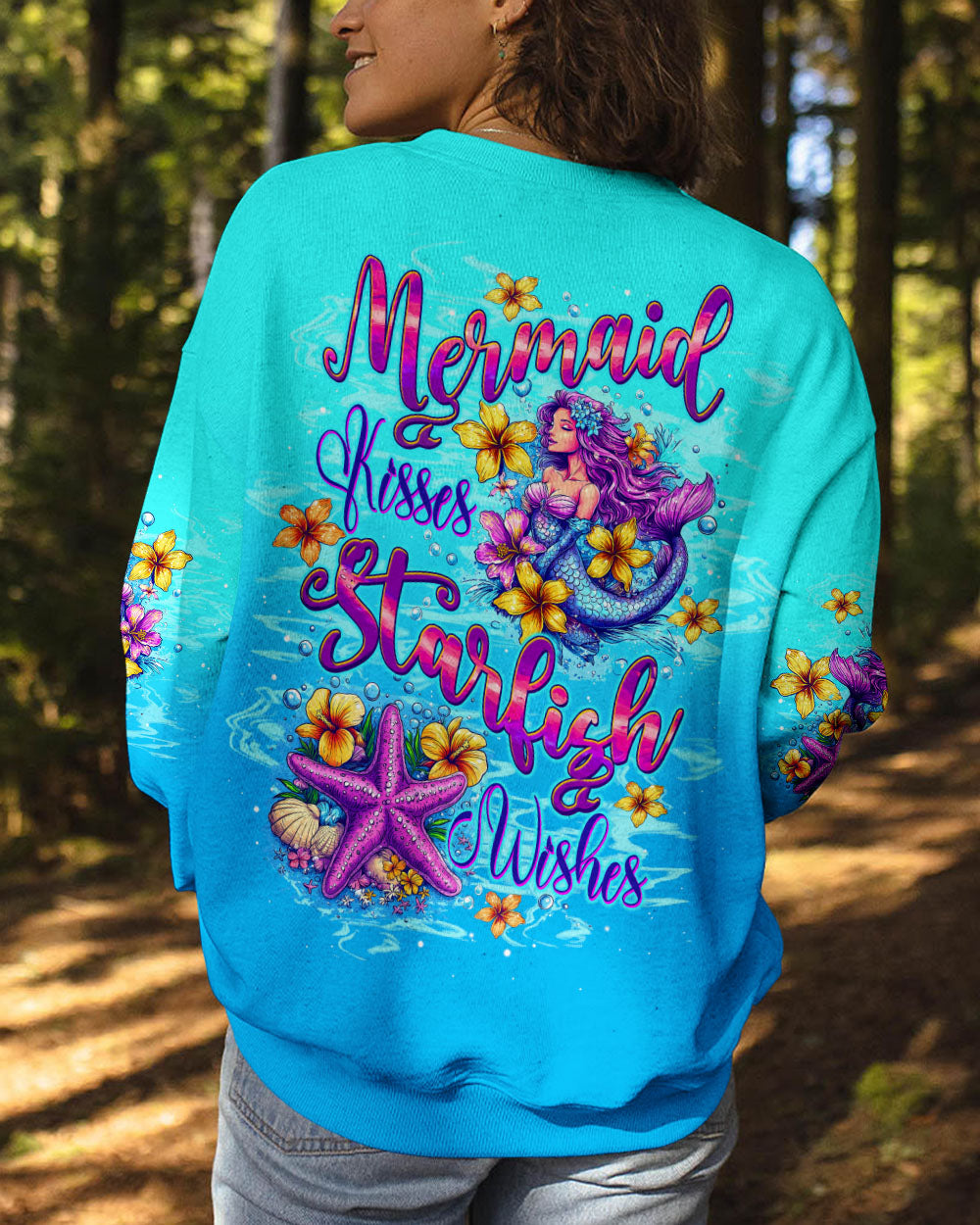 BLISSCORNERS MERMAID KISSES STARFISH WISHES ALL OVER PRINT