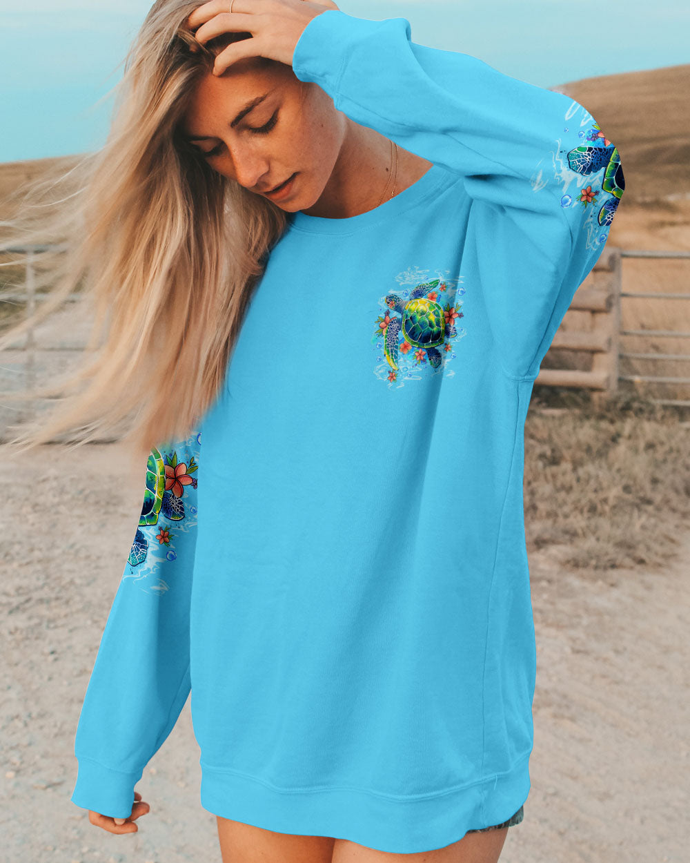 BLISSCORNERS STAY WILD OCEAN CHILD TURTLE ALL OVER PRINT