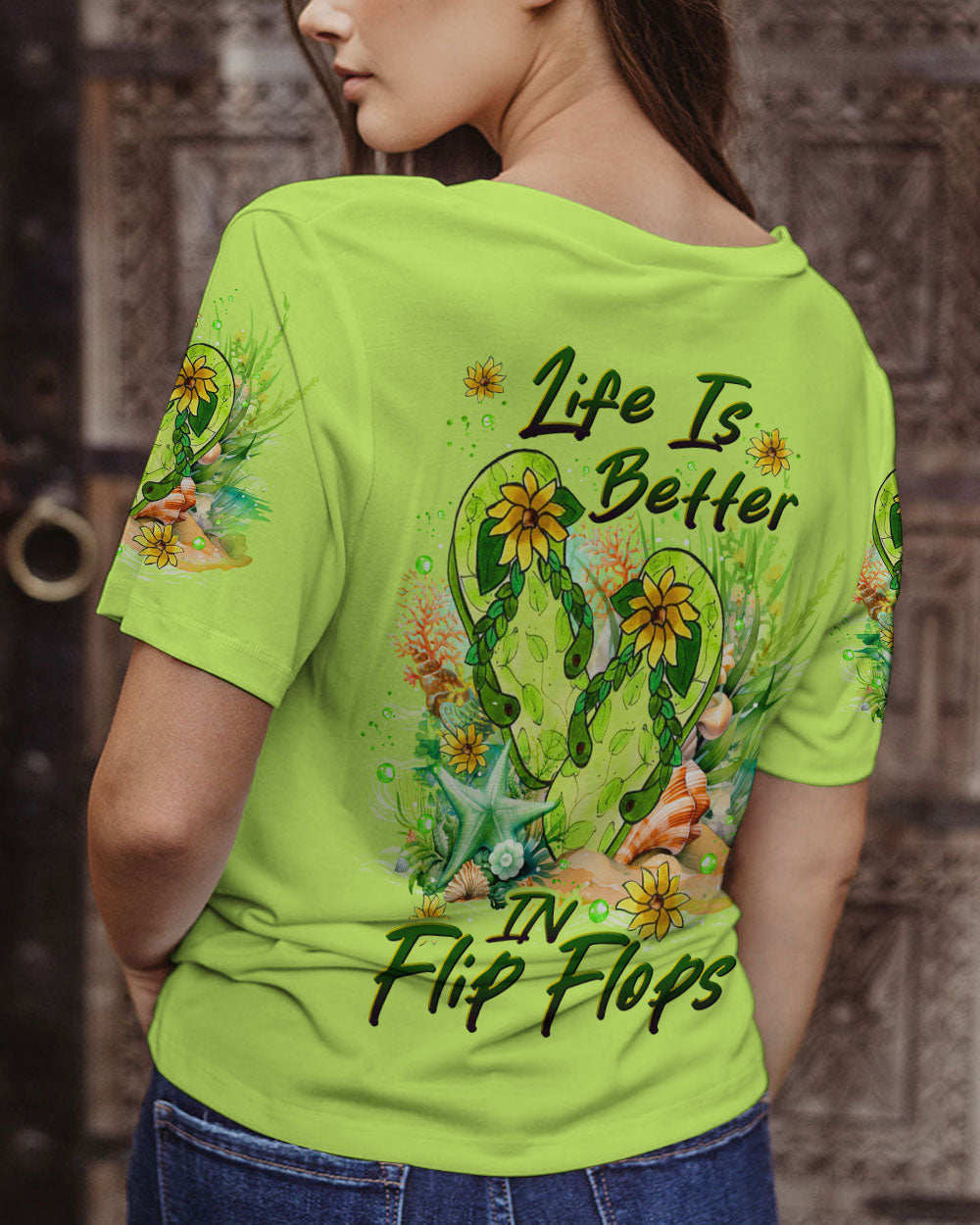 BLISSCORNERS LIFE IS BETTER IN FLIP FLOPS ALL OVER PRINT