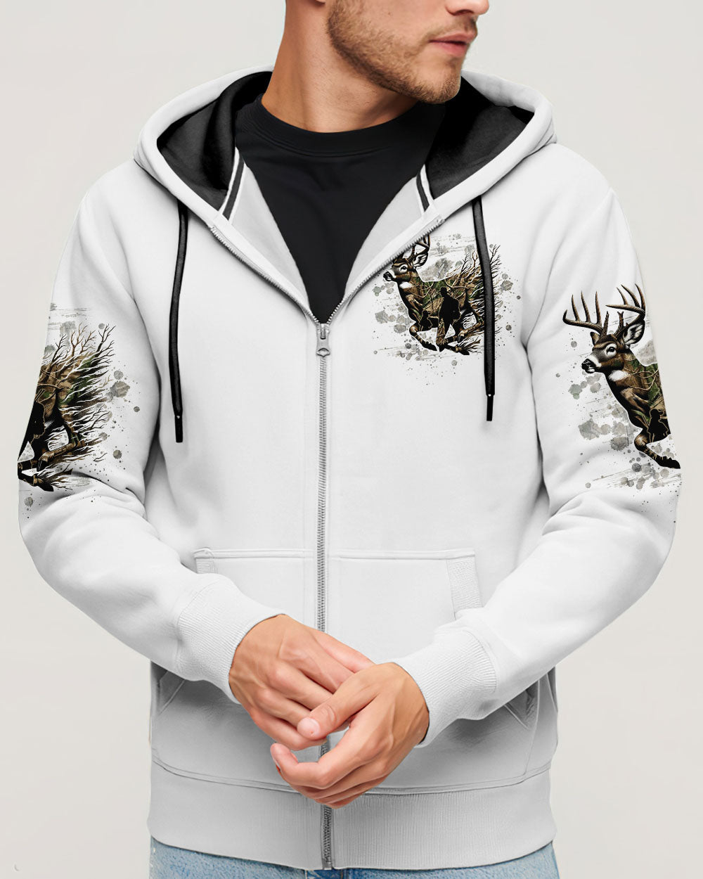 BLISSCORNERS BEHIND EVERY HUNTER HUNTING DEER ALL OVER PRINT